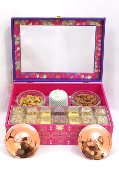 Elegant Pink & Royal Blue Gift Box