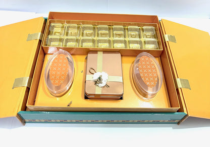 Pop-Up Gift Box in Orange & Olive