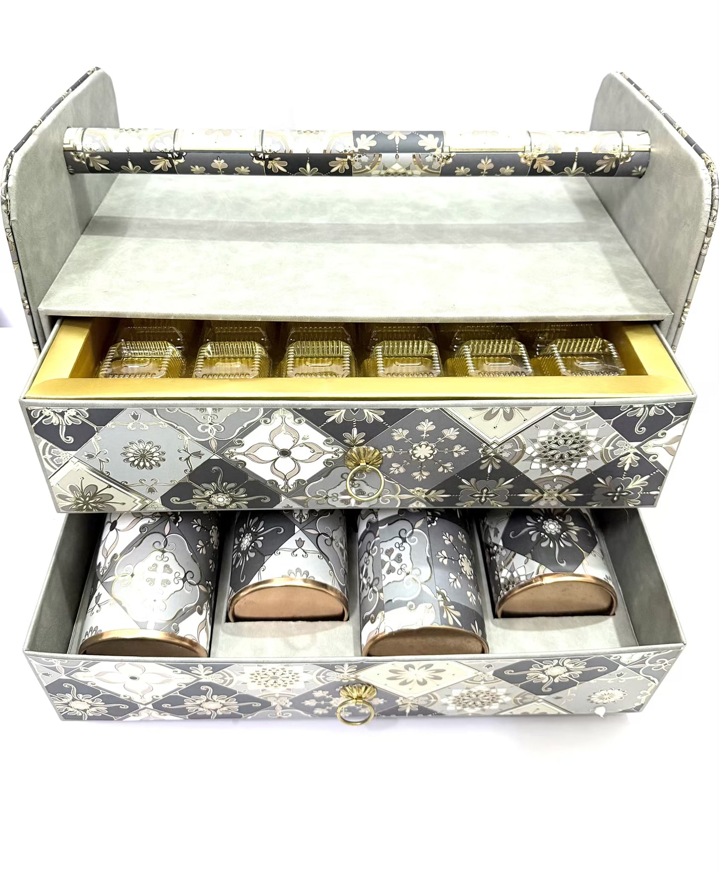 Grey White & Gold Handy Gift Box