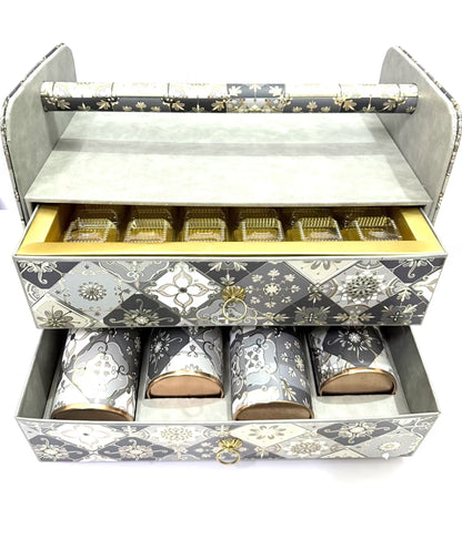 Grey White & Gold Handy Gift Box